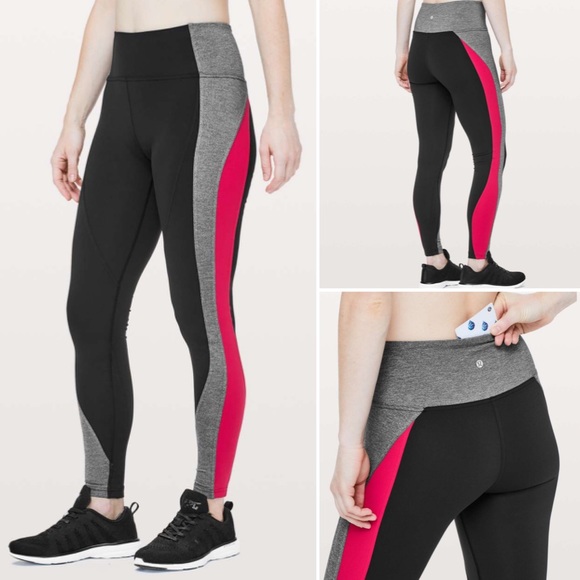 lululemon athletica Pants - NWOT Lululemon Get Going Train Tight 28" Black Red